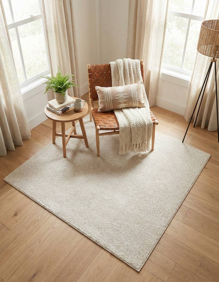 Detail image of 5' x 5' Solid Frieze Square Rug