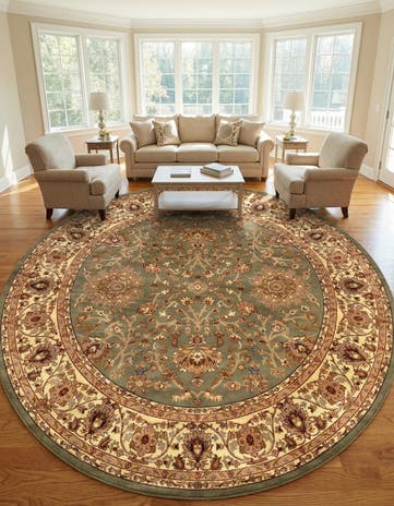 Light Green Aditi Round Rug