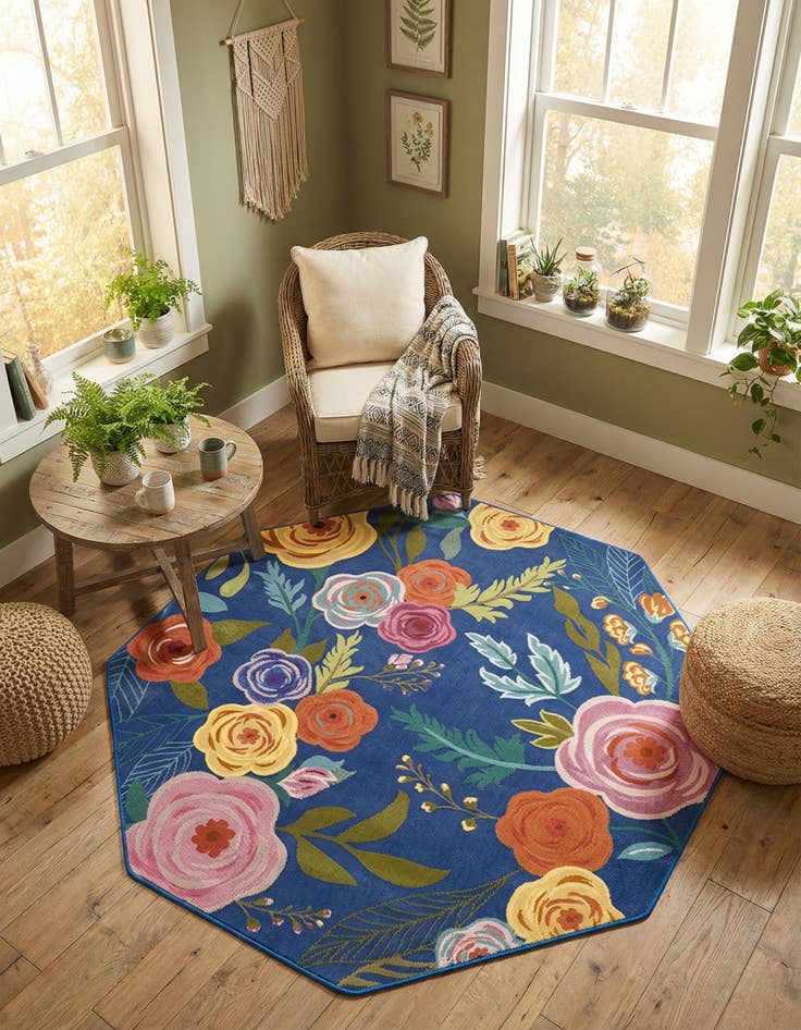 Detail image of 6' x 6' Blossom Octagon Rug