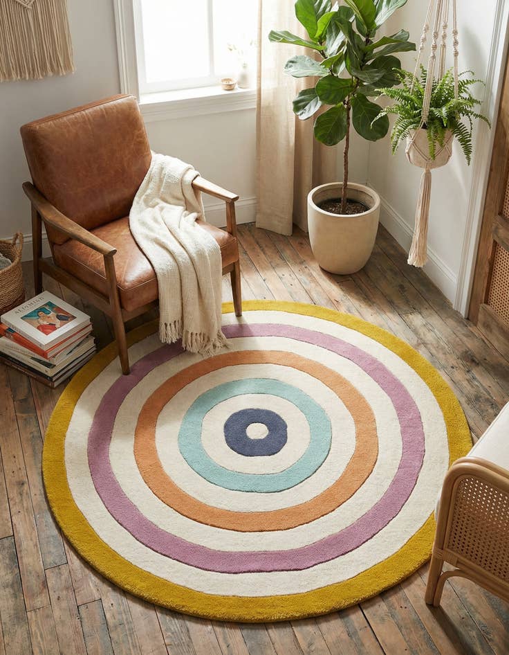 Detail image of 4' 1 x 4' 1 Hand Tufted Wool Round Rug