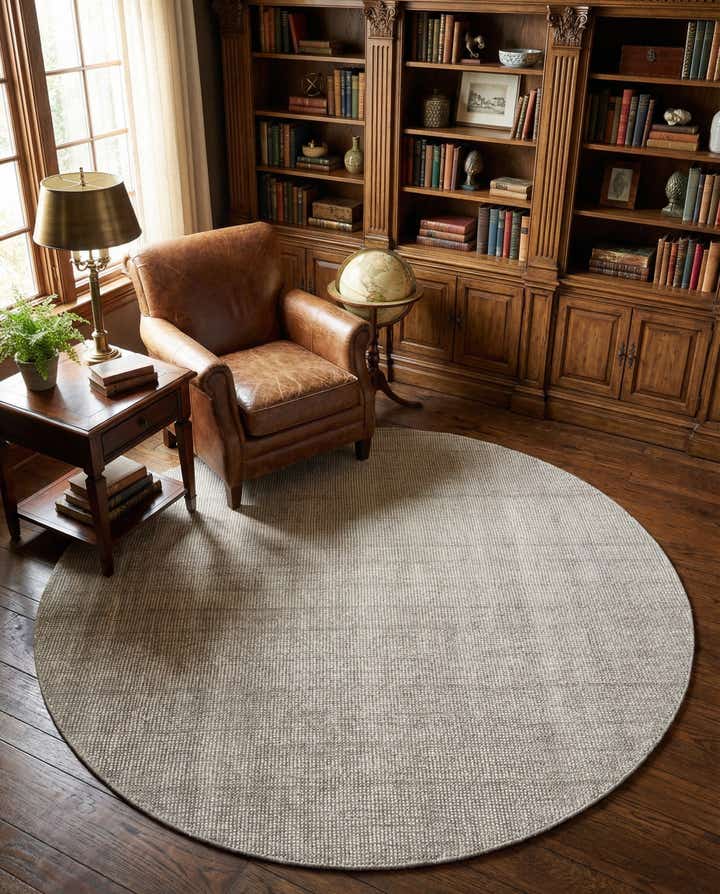 6' 1 x 6' 1 Hand Woven Jill Zarin English Manor Wool Round Rug