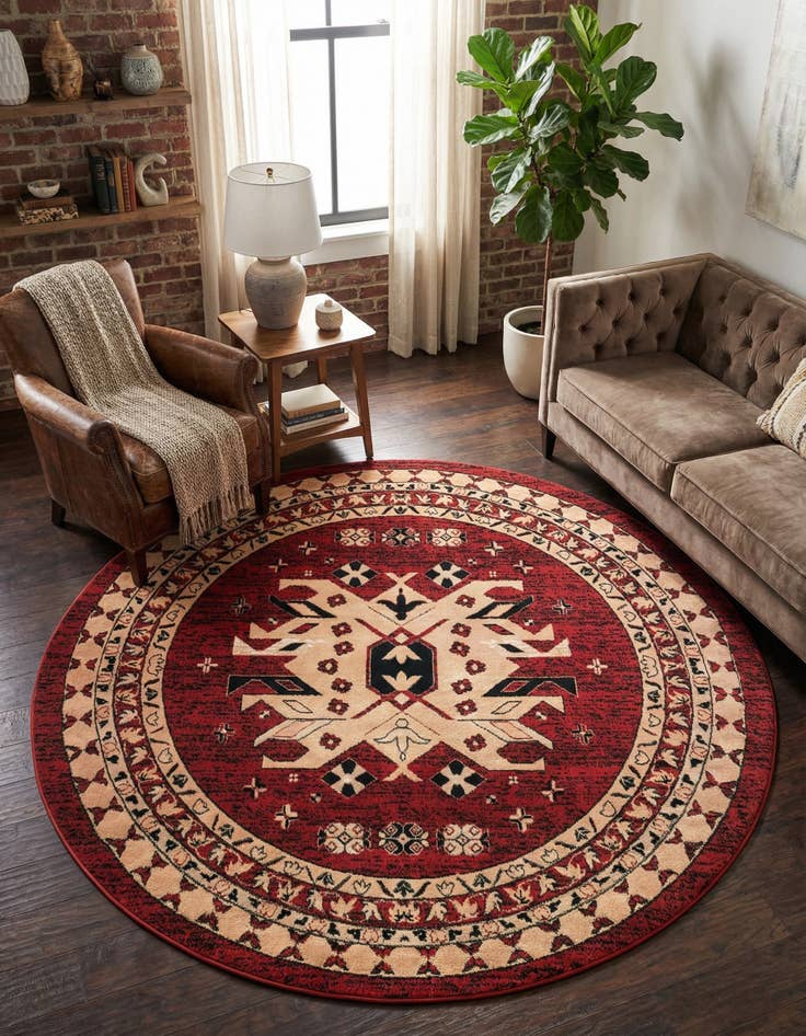 Detail image of 7' 10 x 7' 10 Heris Round Rug