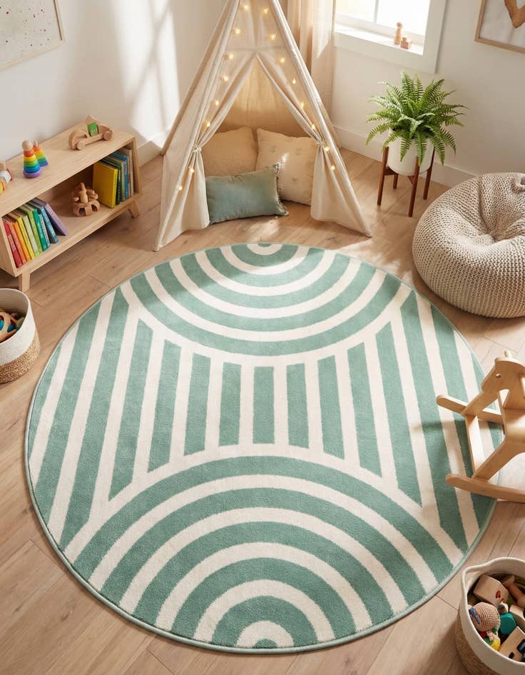 Detail image of 4' x 4' Whimsy Kids Round Rug