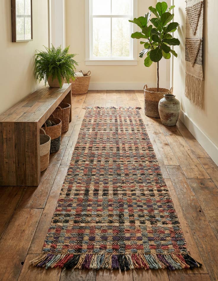 Detail image of 2' 7 x 10'  Hand Woven Chunky Jute Runner Rug