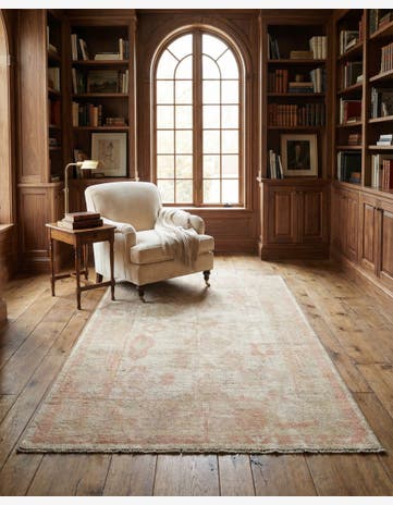 4' 2 x 6' 3 Hand Knotted Oushak Wool Rug