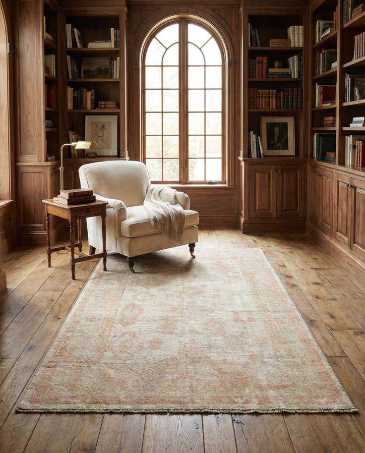 Detail image of 4' 2 x 6' 3 Hand Knotted Oushak Wool Rug