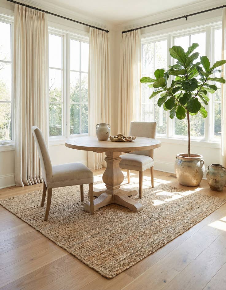 Detail image of 5' 1 x 5' 1 Handmade Braided Jute Square Rug