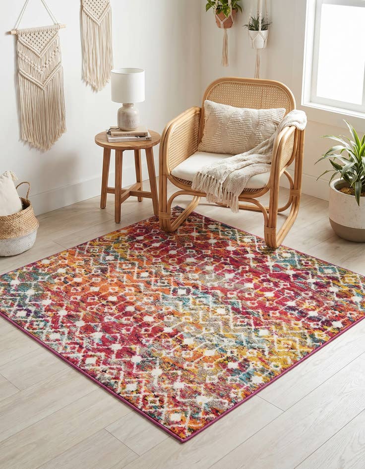 Detail image of 4' x 4' Moroccan Trellis Square Rug