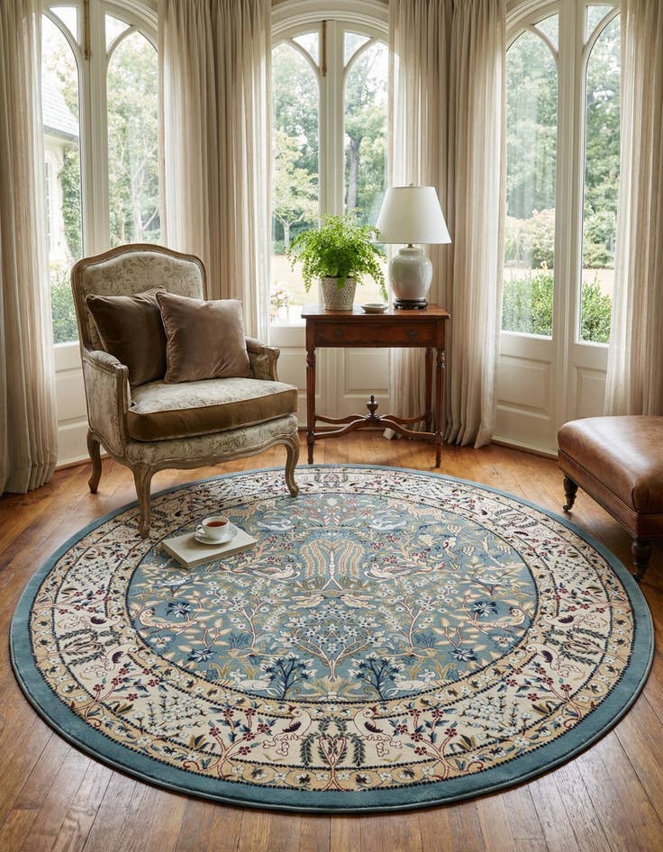Detail image of  7' x 7' Nain Design Round Rug
