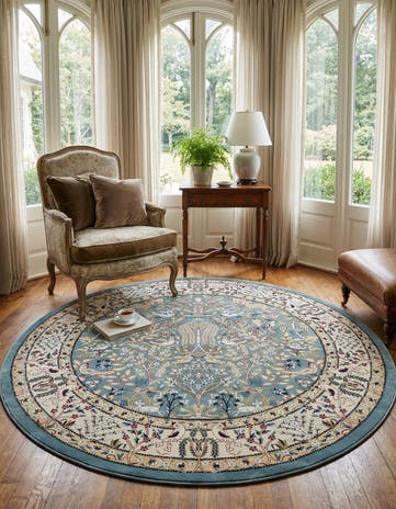 7' x 7' Nain Design Round Rug