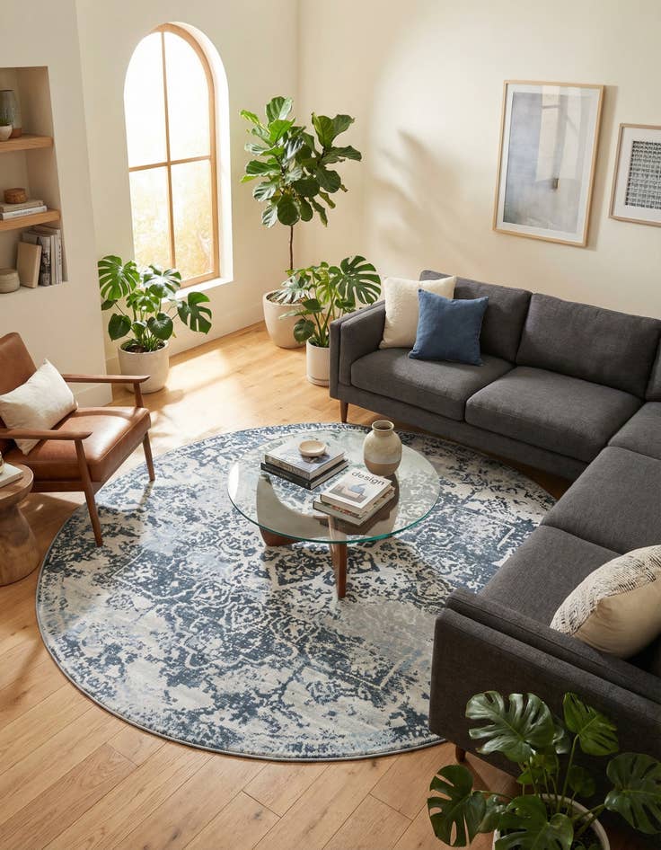 Detail image of 7' 10 x 7' 10 Kamala Washable Round Rug