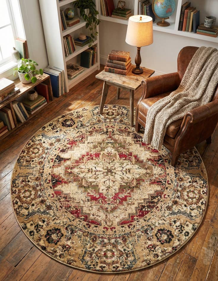 Detail image of 5' 3 x 5' 3 Saturn Round Rug