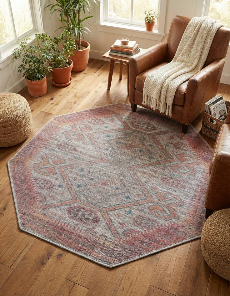 Detail image of 5' 3 x 5' 3 Washable Sisu Octagon Rug
