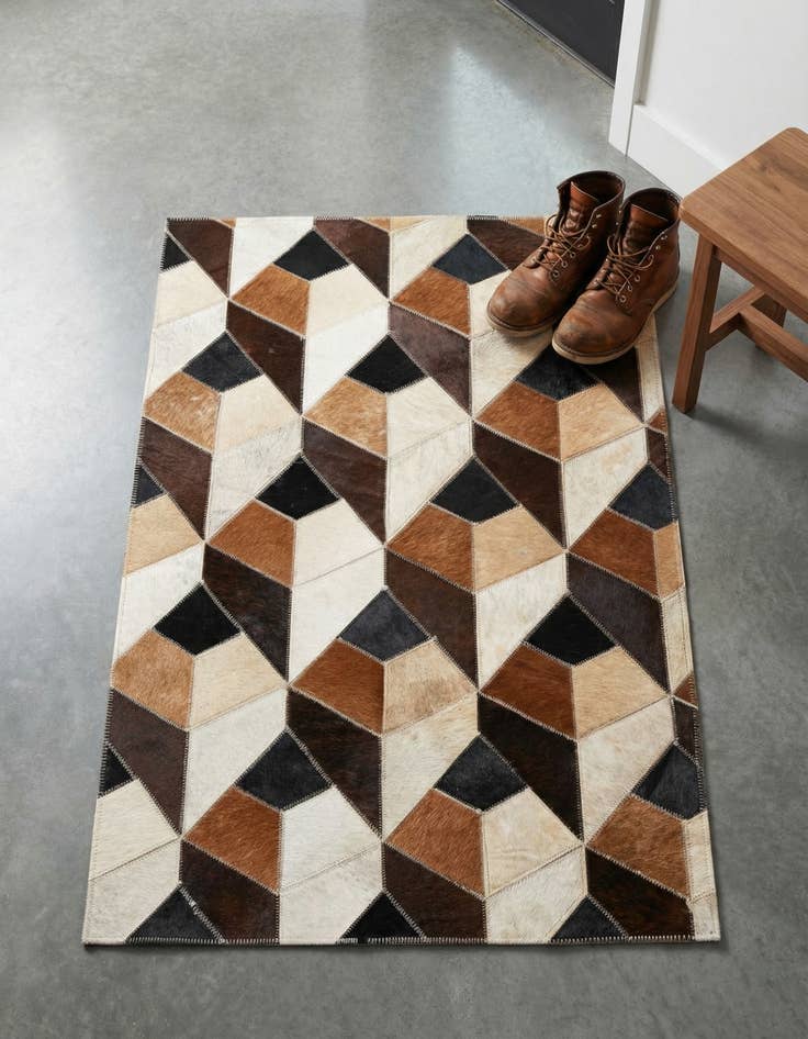 Detail image of 2' x 3' Cowhide Leather Rug