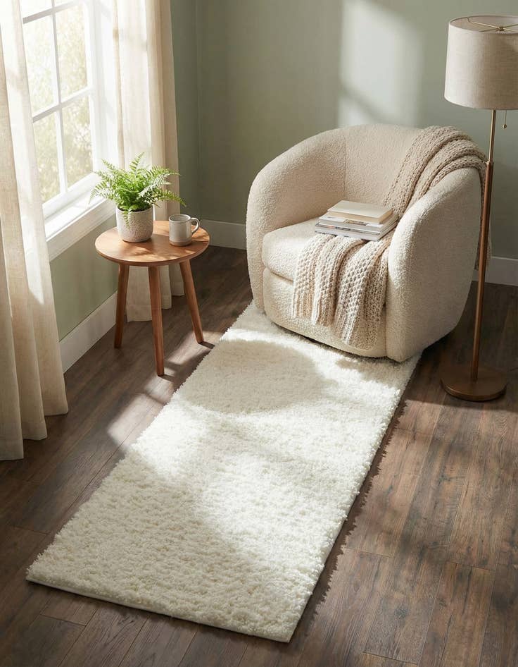 Detail image of  2' x 6' 7 Soft Solid Shag Runner Rug