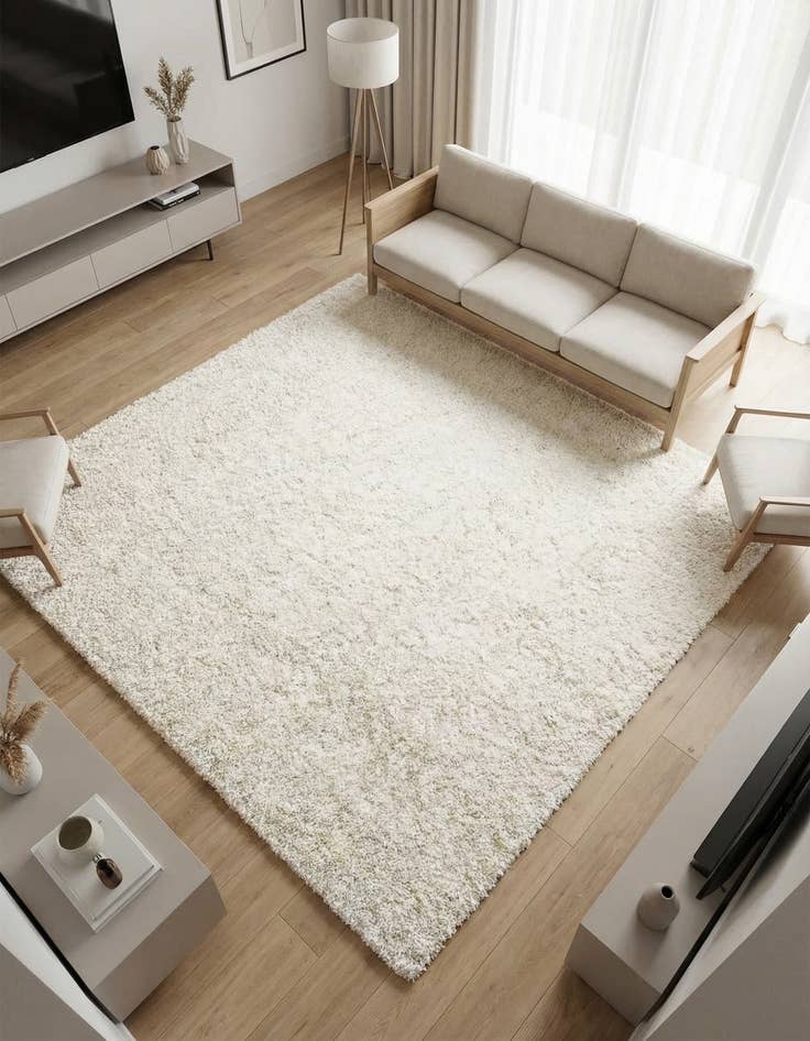 Detail image of 7' 10 x 7' 10 Solid Shag Square Rug