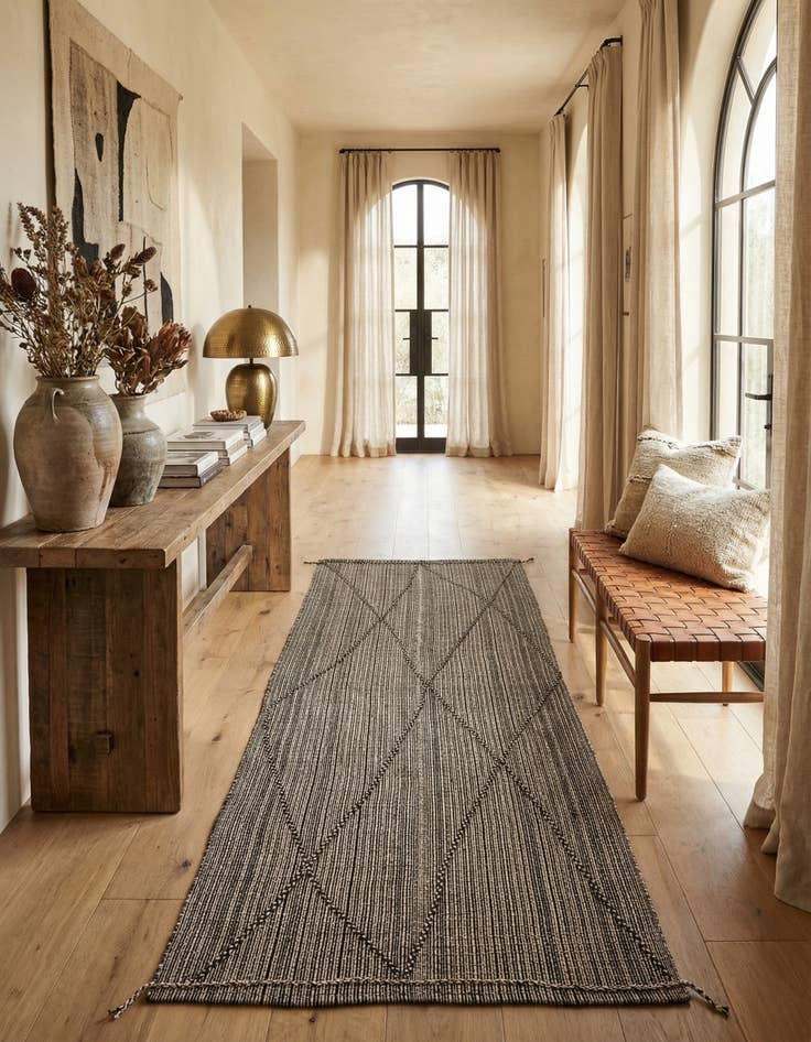 Detail image of 6' x 12' 2 Hand Knotted Moroccan Wool Runner Rug