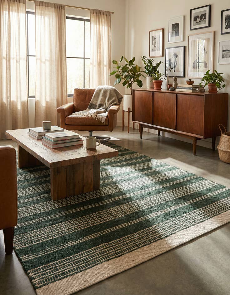 Detail image of 5' 1 x 8'  Hand Woven Lariat Rug