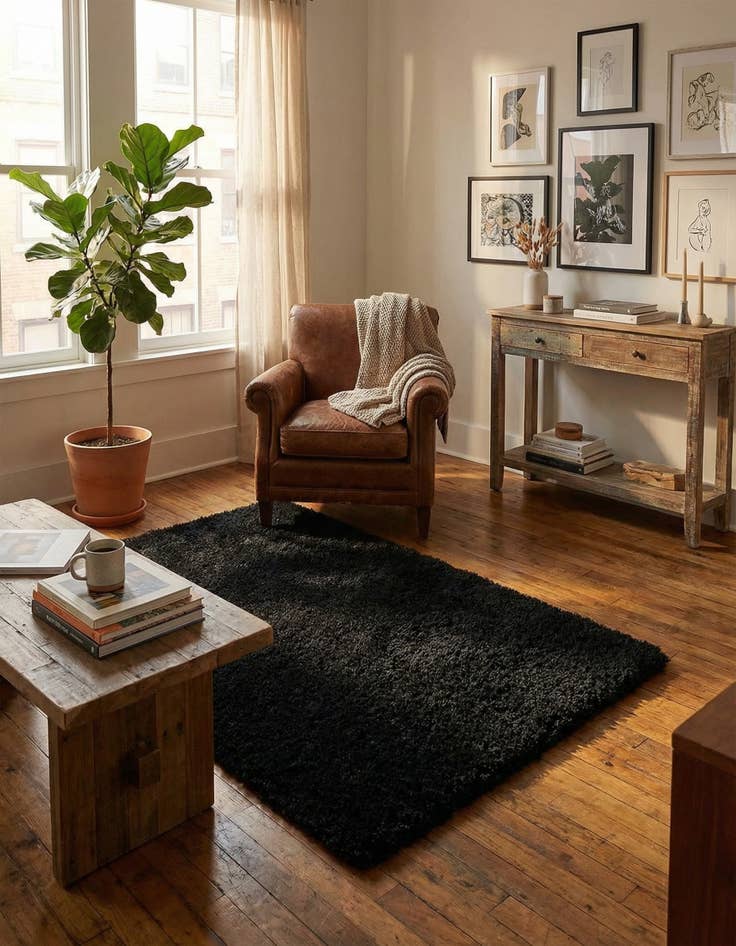 Detail image of 3' x 5' 3 Solid Shag Rug