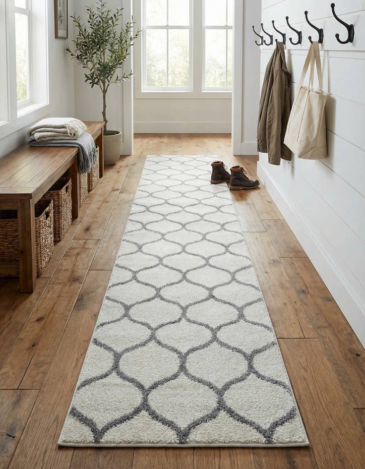 Detail image of 2' x 13' Trellis Frieze Runner Rug