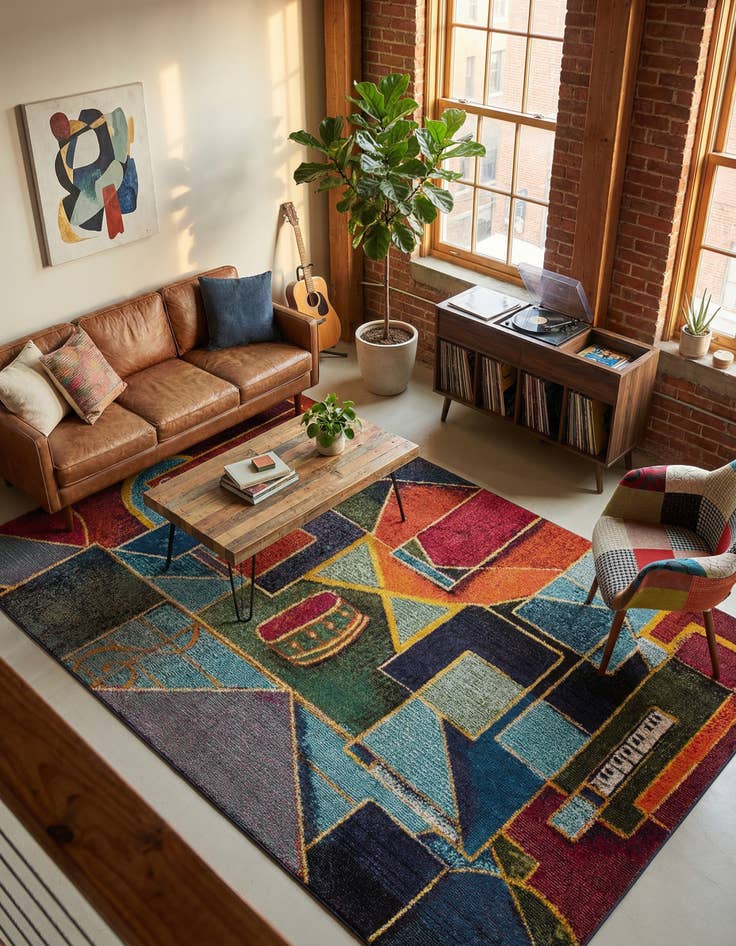 Detail image of 5' 3 x 8' Washable Haerfest Rug