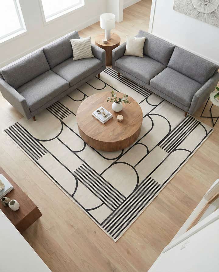 10' x 10' Easy-Clean Modern Indoor / Outdoor Square Rug