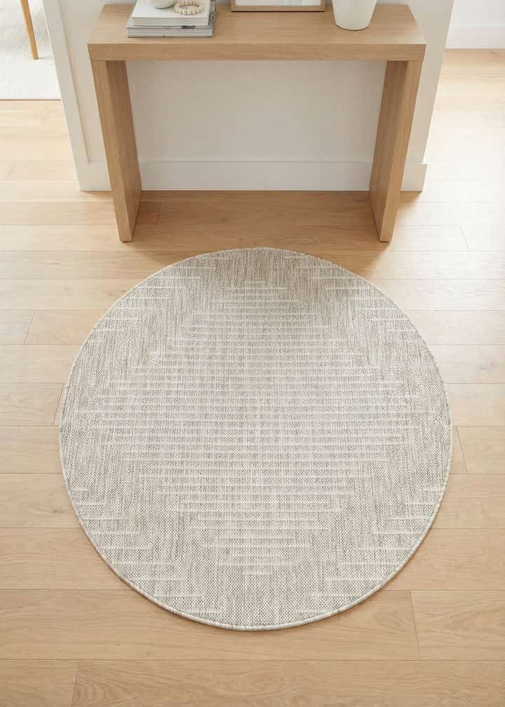 3' x 3' Easy-Clean Modern Indoor / Outdoor Round Rug