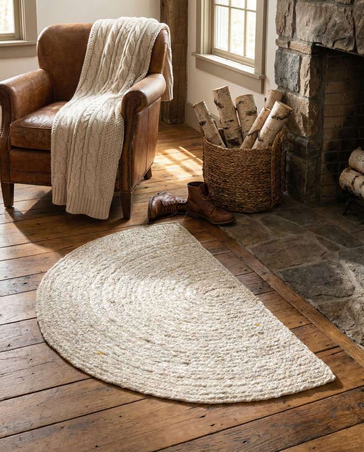 2' 2 x 3' 7 Handmade Braided Chindi Hearth Rug