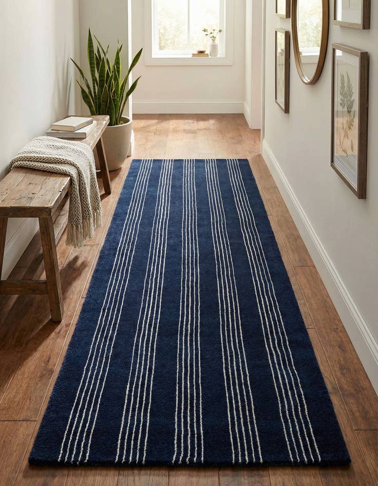 Detail image of 2' 7 x 8' Jill Zarin Striped Wool Runner Rug
