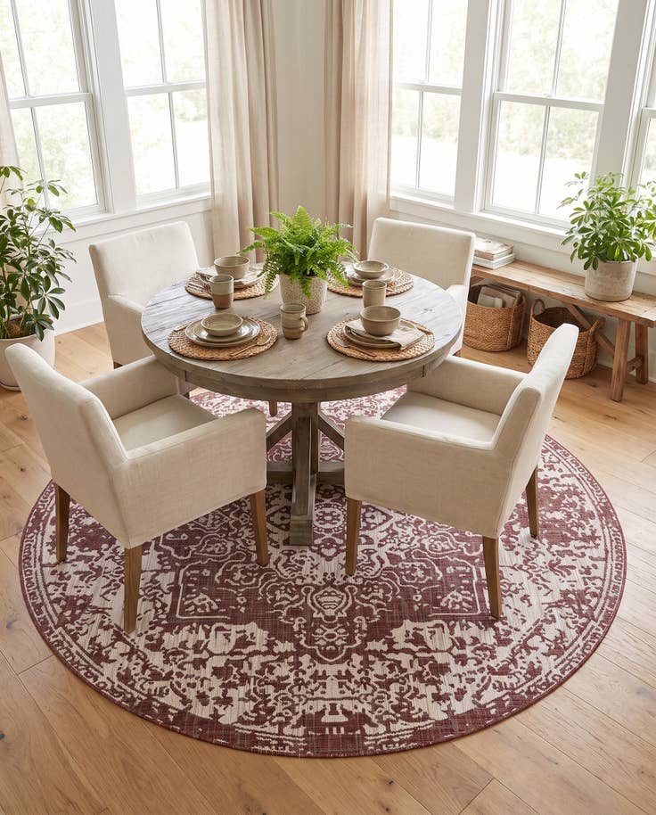 Detail image of 7' x 7' Easy-Clean Jill Zarin Indoor / Outdoor Round Rug