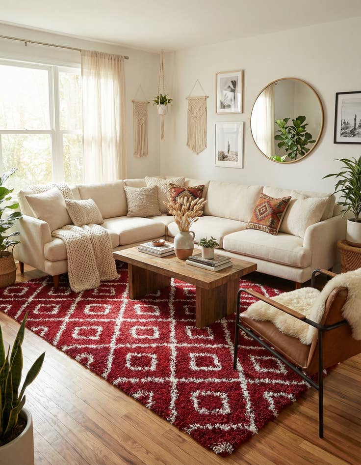 Detail image of 6' x 9' Lattice Shag Rug