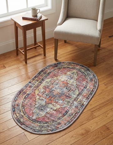 2' x 3' Washable Maahru Oval Rug