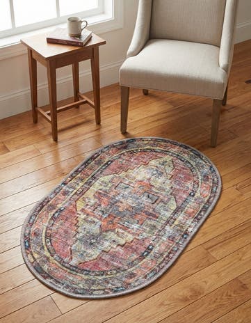 2' x 3' Washable Maahru Oval Rug