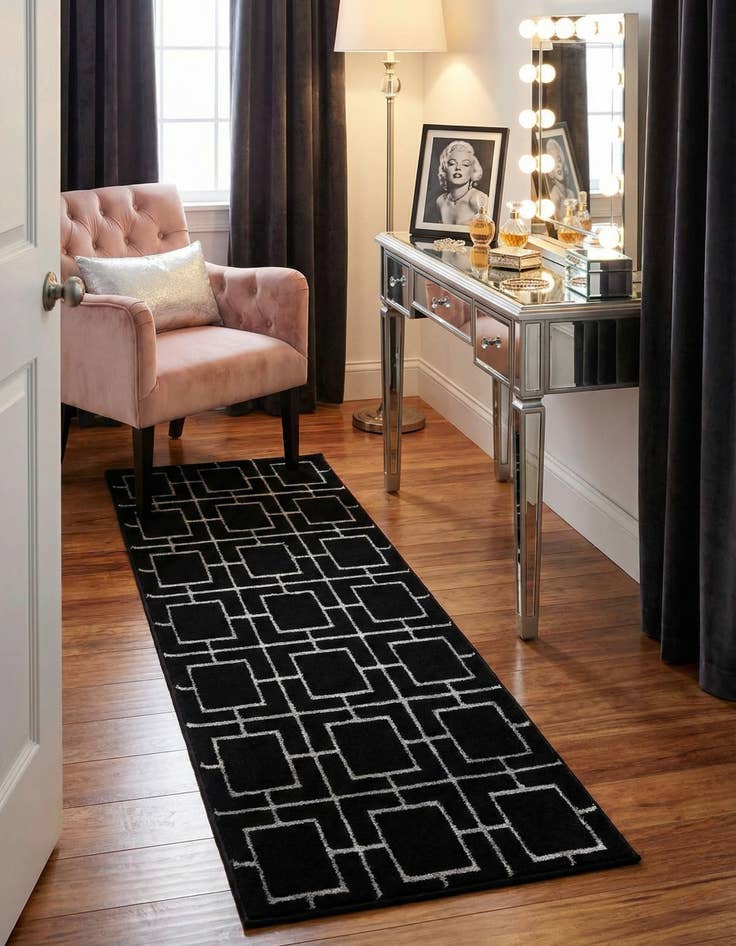Detail image of 2' x 6'  Marilyn Monroe&trade; Glam Deco Runner Rug