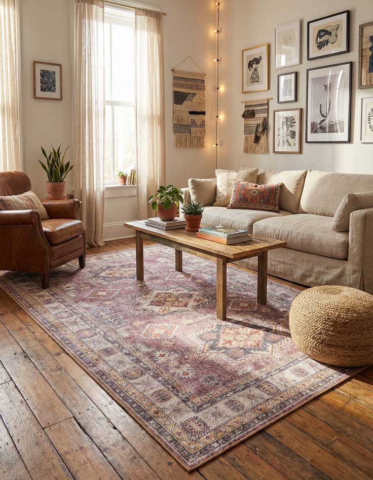 Detail image of 5' 1 x 8' Washable Timeless Rug