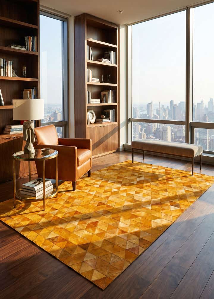 4' 11 x 8' Cowhide Stocks Rug