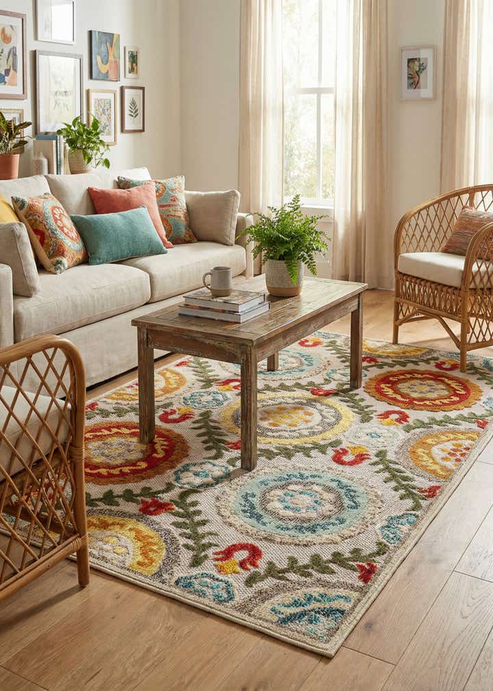4' x 6' Easy-Clean Casablanca Indoor / Outdoor Rug