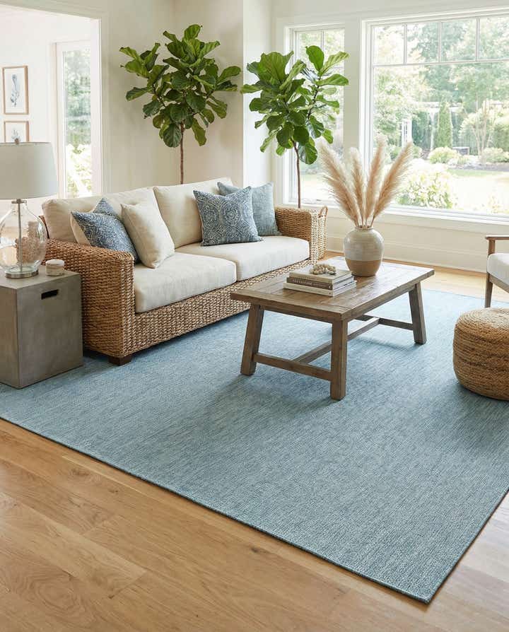 13' x 13' Easy-Clean Solid Indoor / Outdoor Square Rug