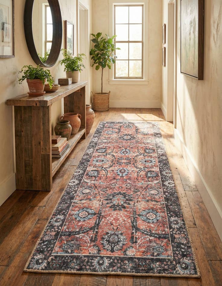 Detail image of 2' x 6' 1 Washable Timeless Runner Rug