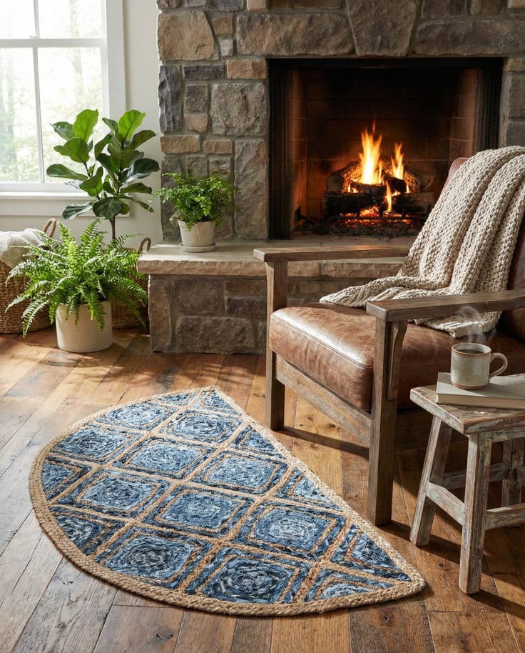 Detail image of 2' 2 x 3' 7 Handmade Braided Jute Hearth Rug