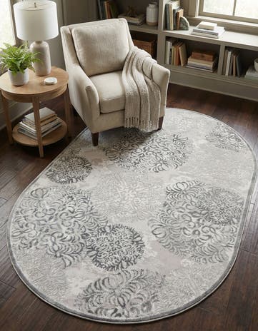 Gray Derbyshire Oval Rug
