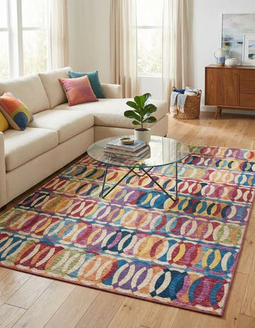 5' 3 x 8' Easy-Clean Modern Indoor / Outdoor Rug