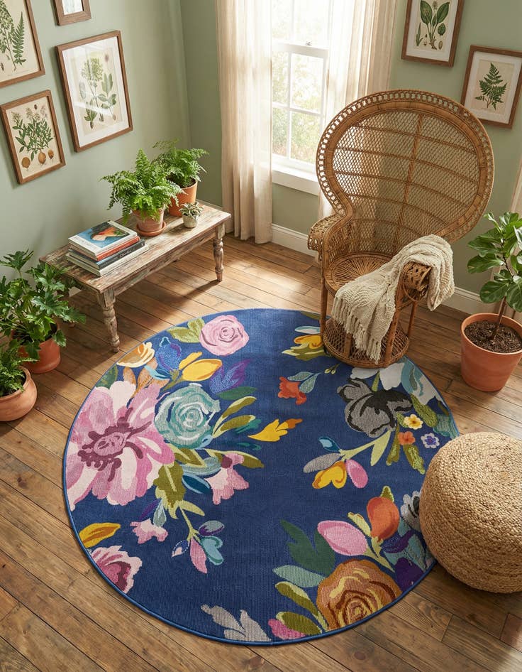 Detail image of 5' 3 x 5' 3 Blossom Round Rug