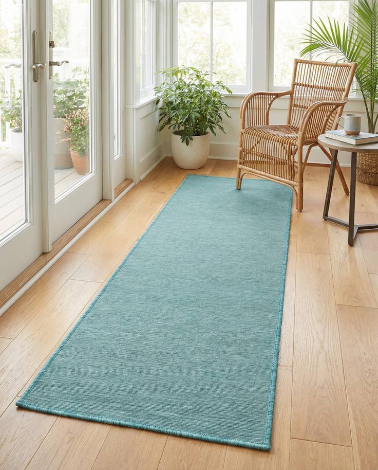 Detail image of 2' x 6' Easy-Clean Solid Indoor / Outdoor Runner Rug
