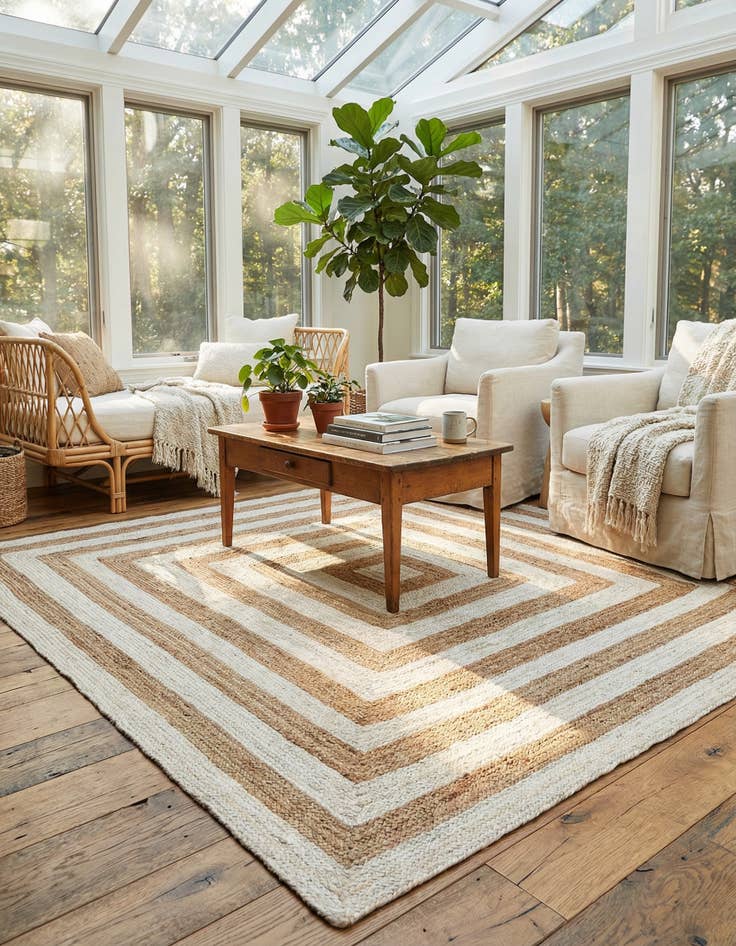 Detail image of 10' x 10' Handmade Braided Jute Square Rug