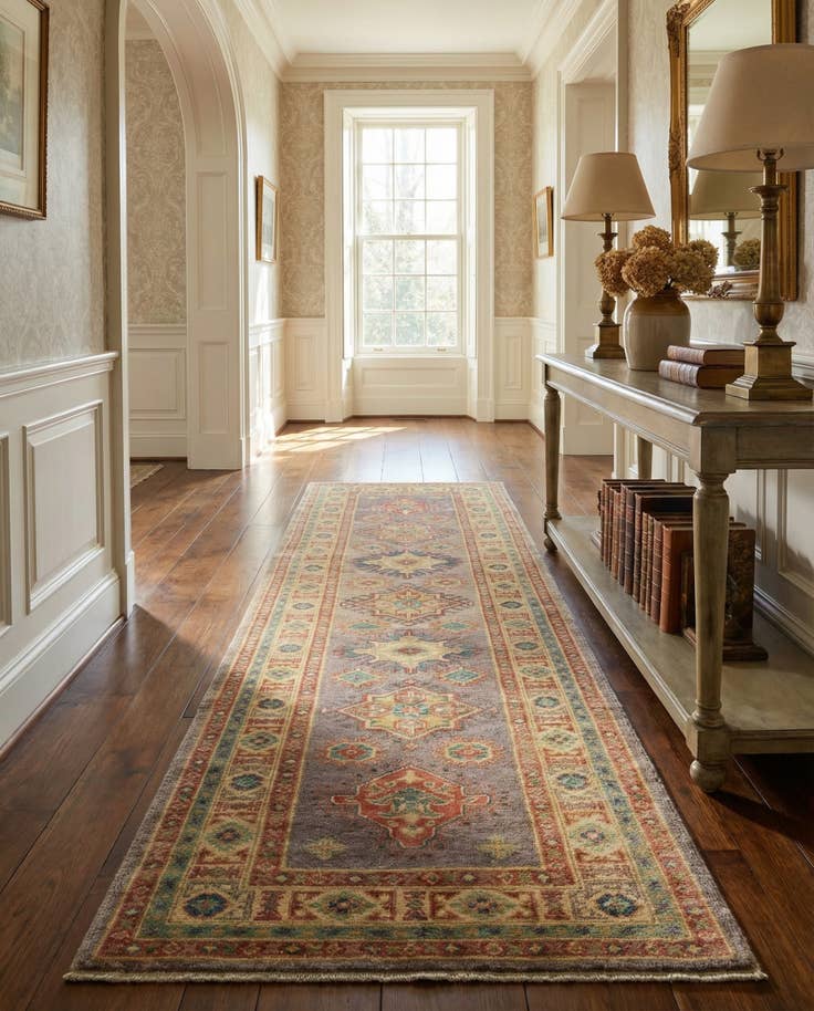 Detail image of 2' 10 x 10' Hand Knotted Oushak Wool Runner Rug