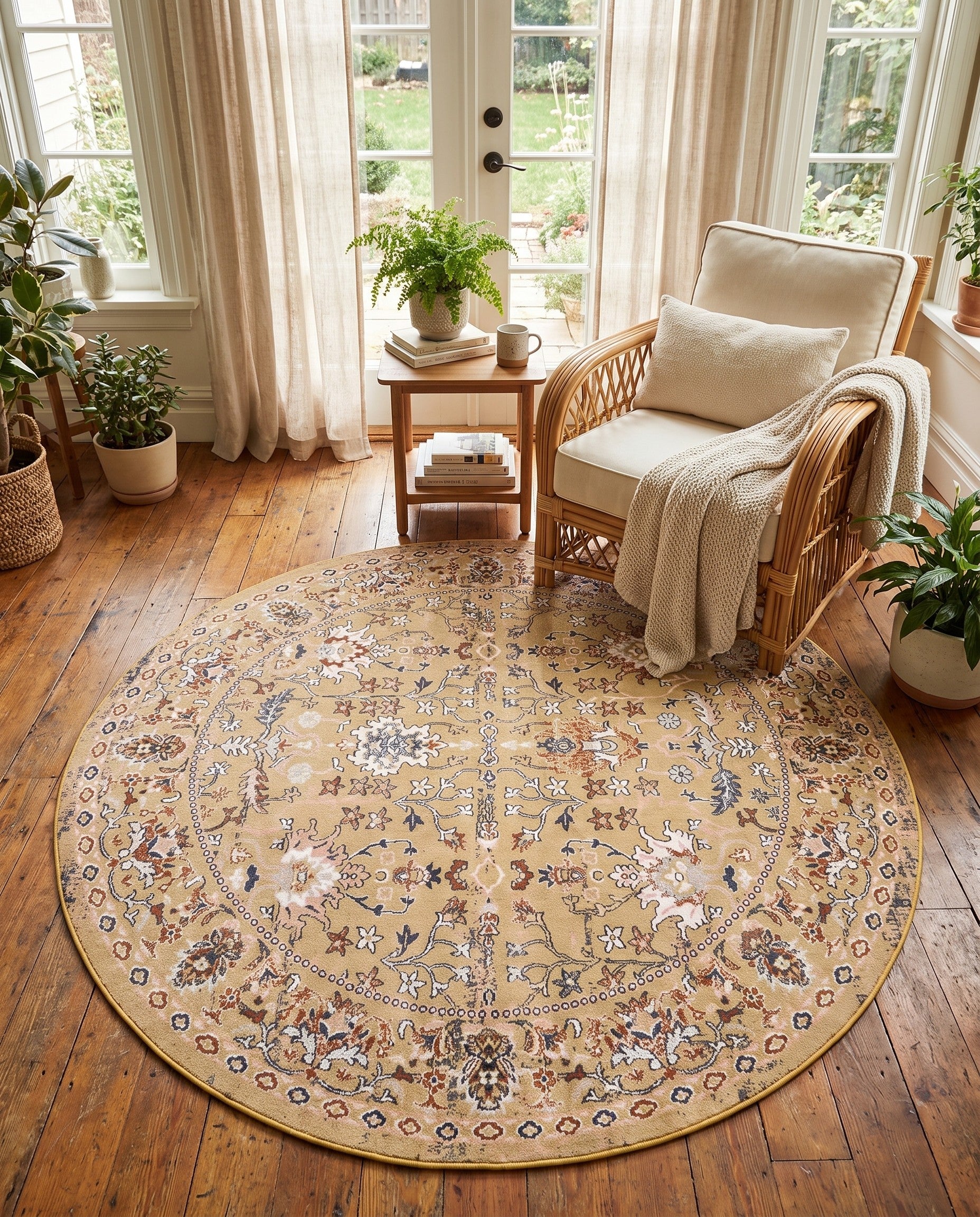 7' 10 x 7' 10 Kamala Washable Round Rug