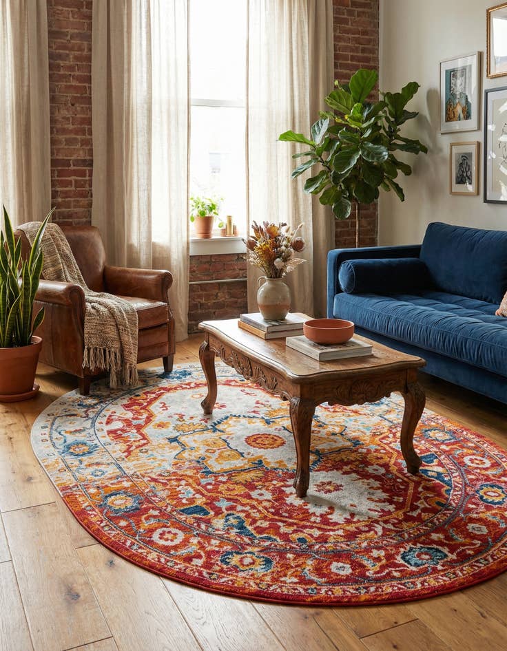 Detail image of 7' 10 x 10' Madeline Vintage Oval Rug