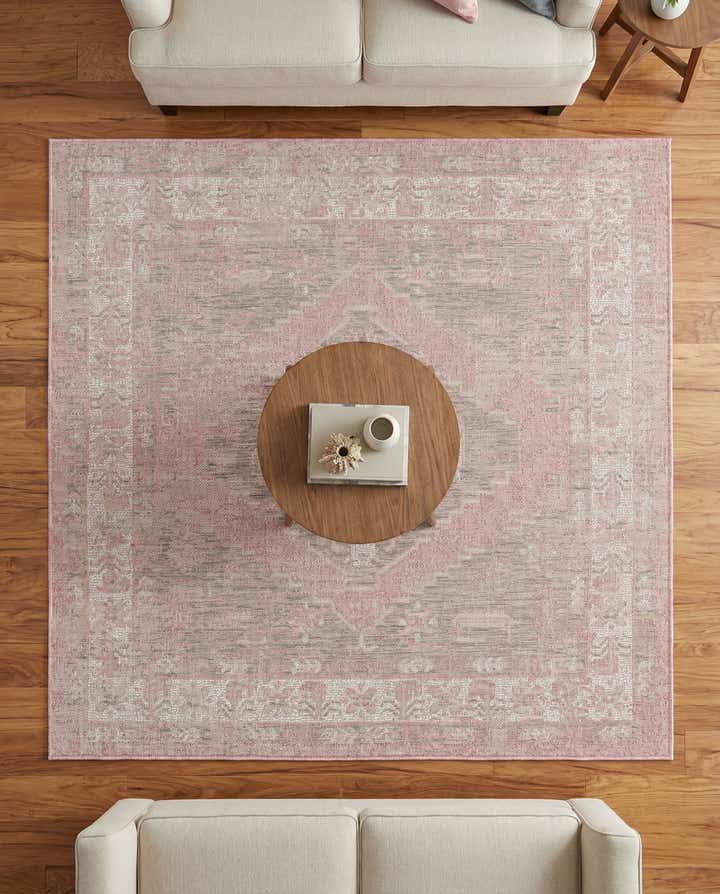 5' 3 x 5' 3 Easy-Clean Traditional Indoor / Outdoor Square Rug