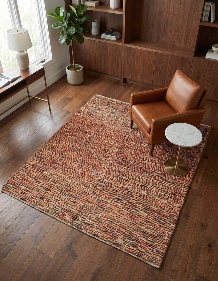 Detail image of 5' 1 x 6' 4 Hand Knotted Modern Ziegler Square Rug